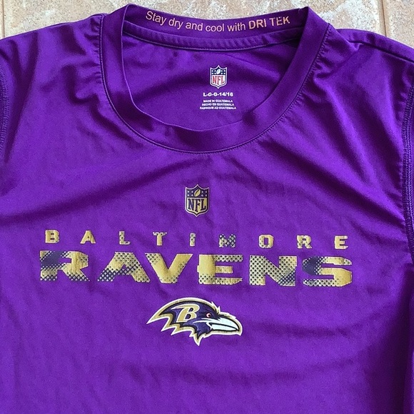 💥 NFL Dri Tek Baltimore Ravens Muscle Shirt sz L 14/16 - Picture 2 of 5